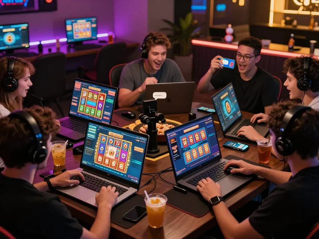 Dynamic scene of players enjoying web sunwin online gaming experience with vibrant graphics and interactive elements.