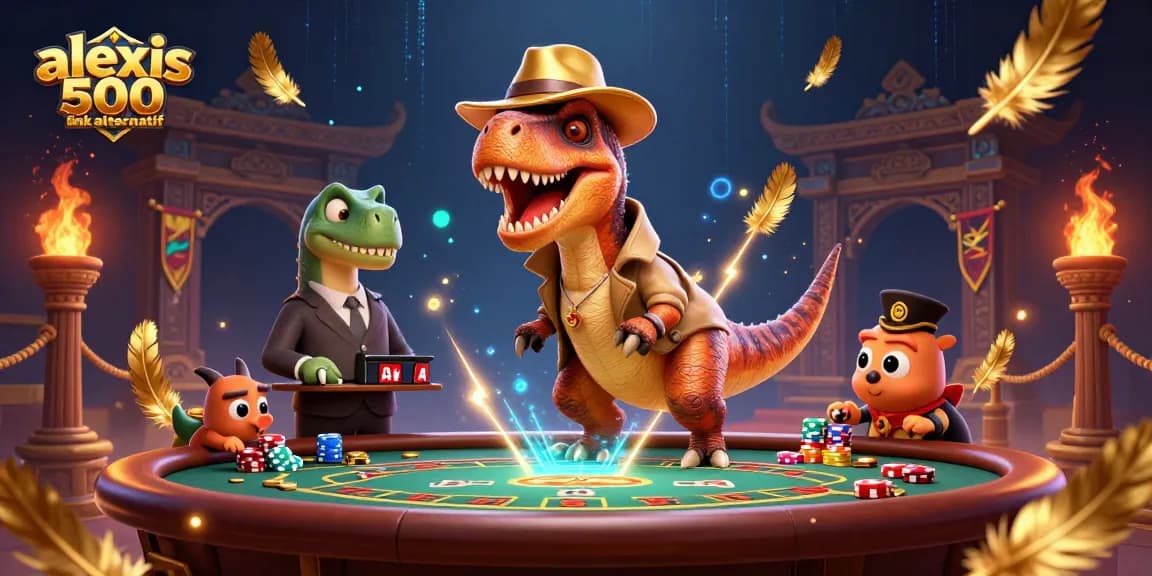 Play exciting games at alexis 500 link alternatif with thrilling blackjack action featuring unique dinosaur characters.