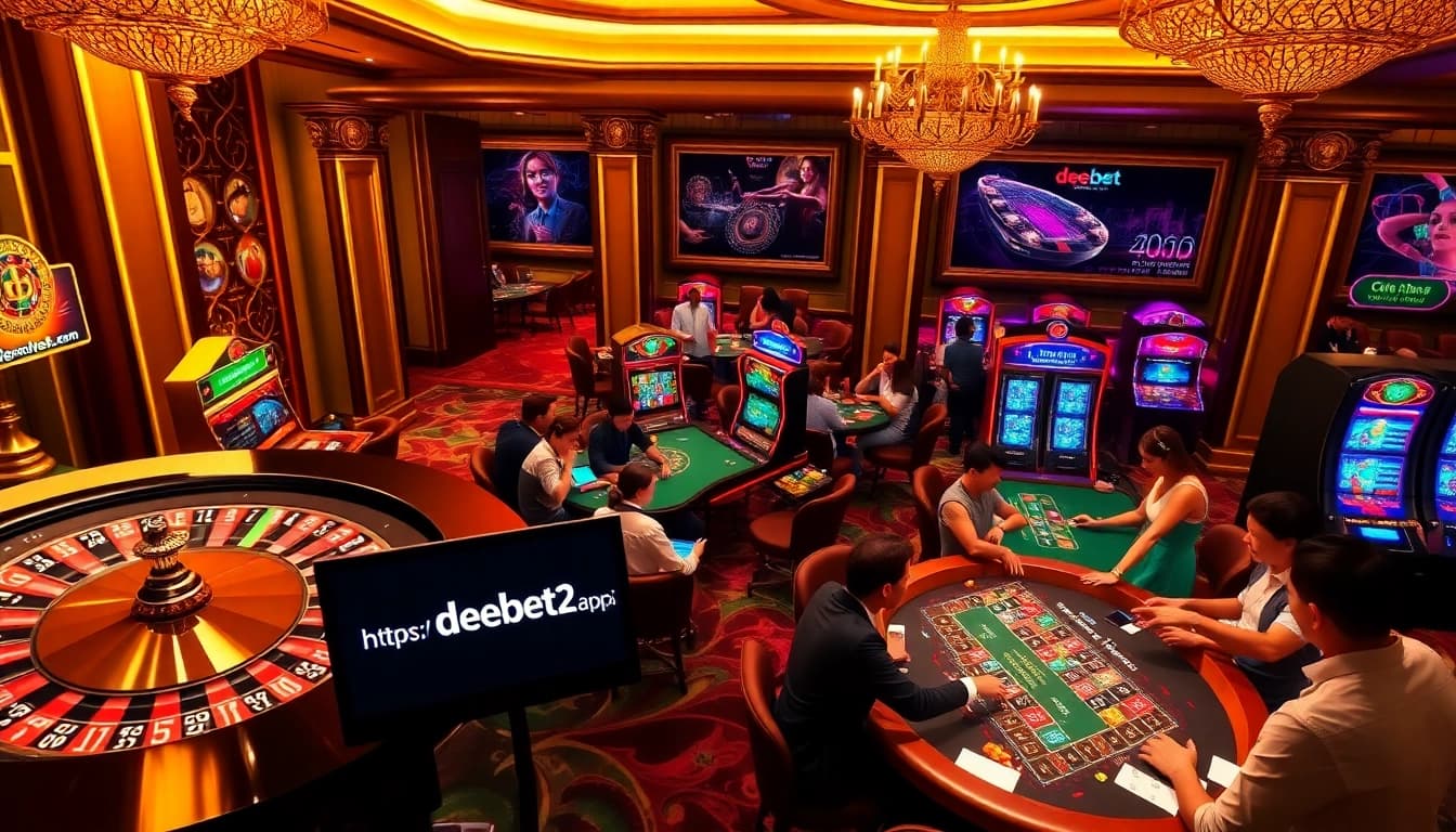 Experience thrilling online betting at https://debet2.app/ with vibrant casino games and excited players.