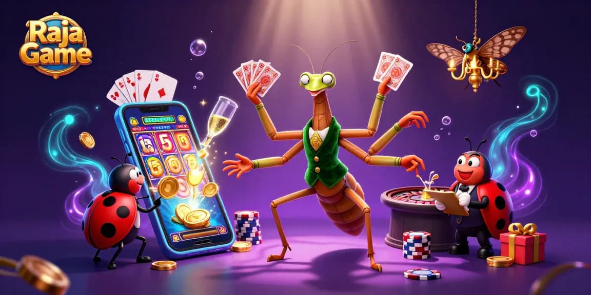 Engage with Raja Game's thrilling rewards through vibrant casino gameplay with dynamic characters.