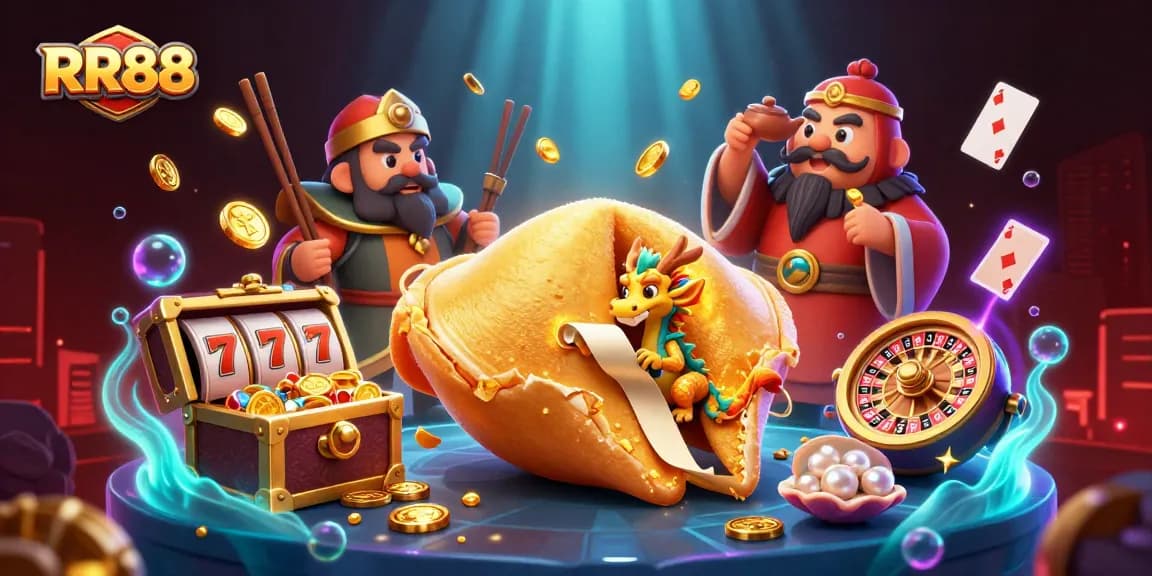 Experience thrilling gameplay at RR88 with vibrant casino elements and golden treasures.