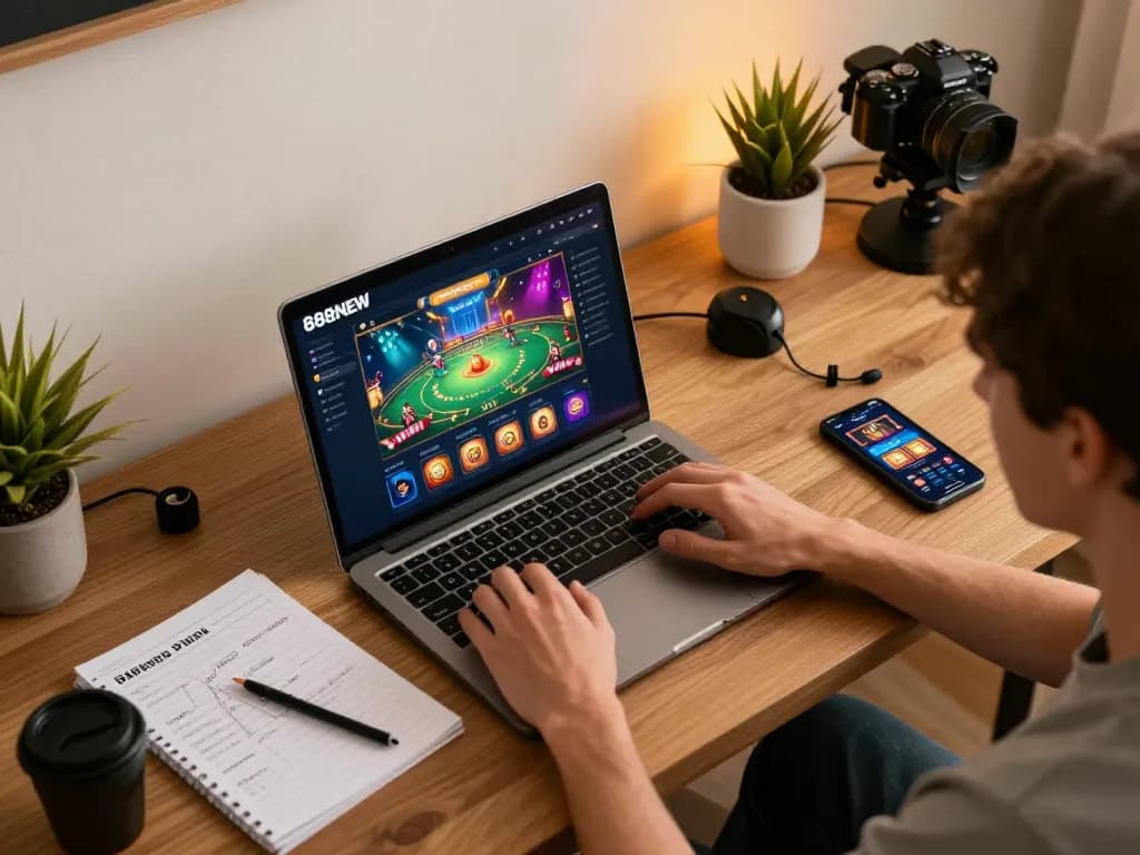 Player engaging in games on 888NEW website for a seamless online gambling experience