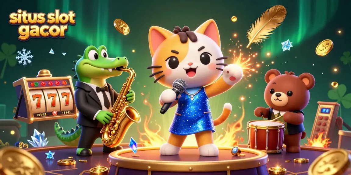 Menangkan jackpot di situs slot gacor dengan ilustrasi karakter kasino yang menghibur.