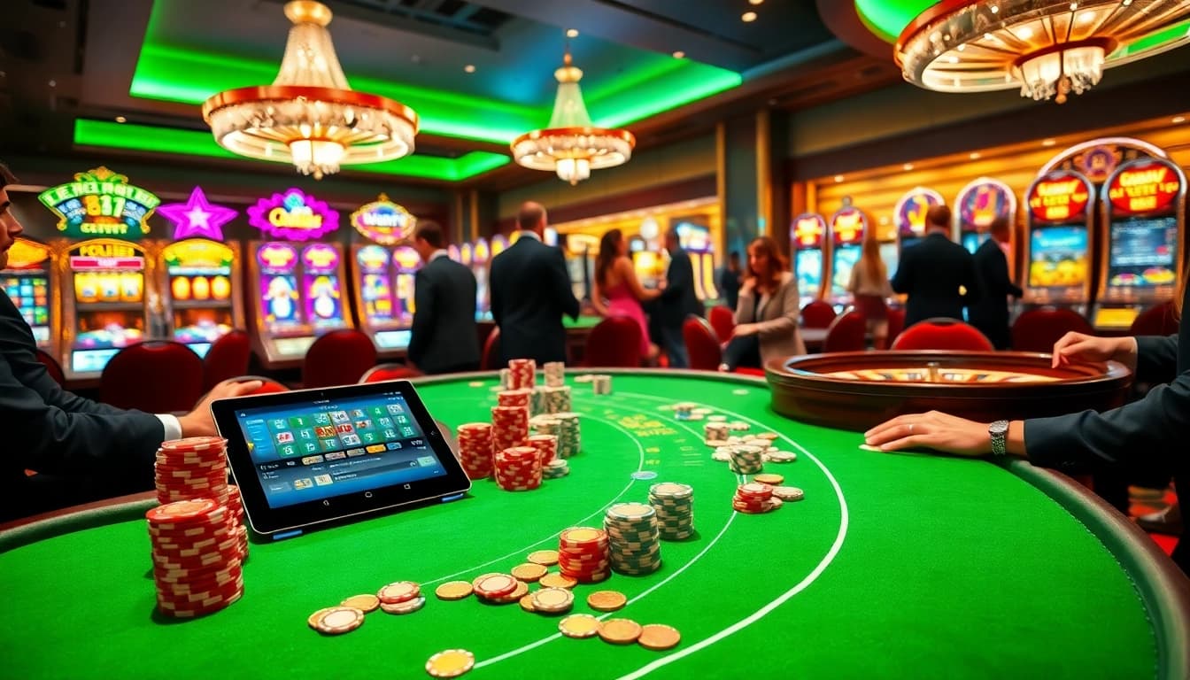 Sunwin offers thrilling casino action with vibrant poker and slot machines creating an exciting atmosphere.