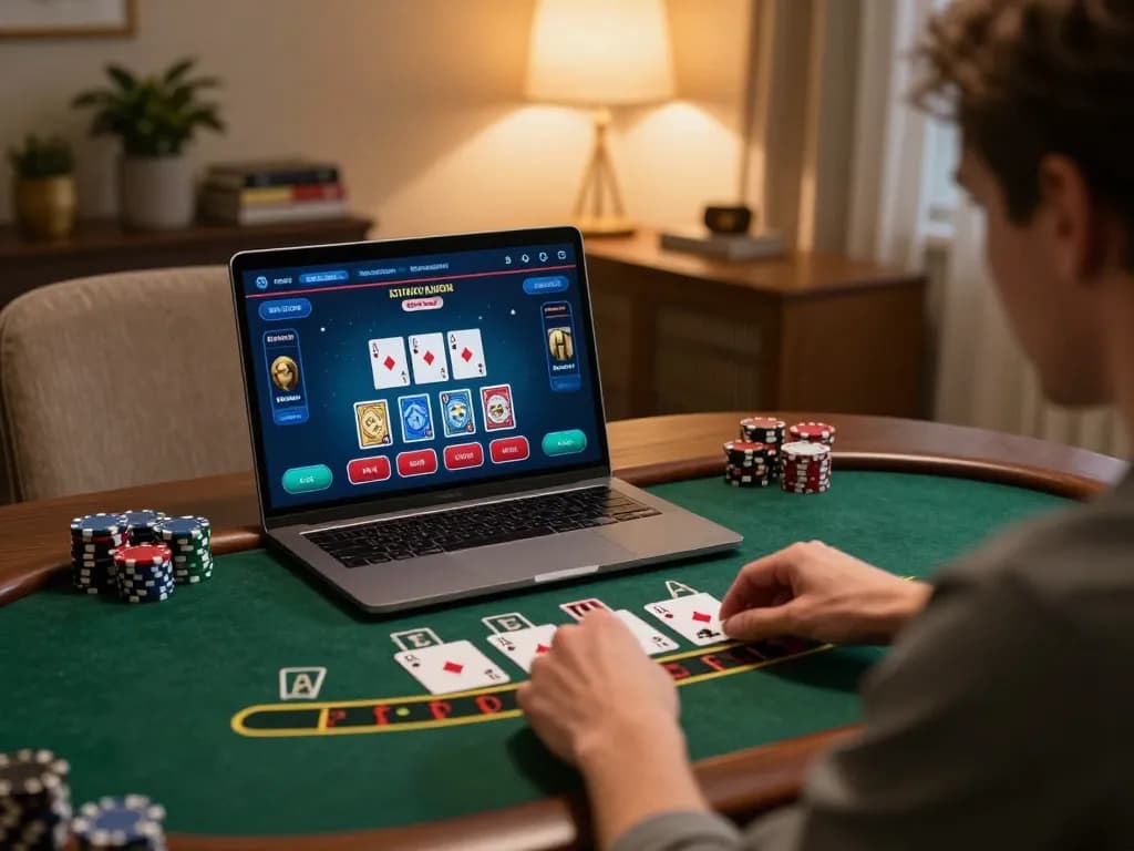 Player enjoying a live blackjack game on 9bet, immersed in strategic online casino experience.