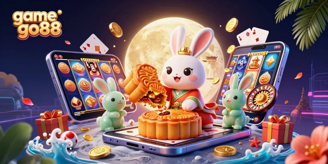 Win at game go88 with an exciting lunar adventure featuring unique elements and vibrant casino visuals.