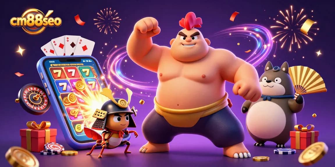 Experience thrilling gameplay with cm88seo in an exciting casino scene of cartoon characters.