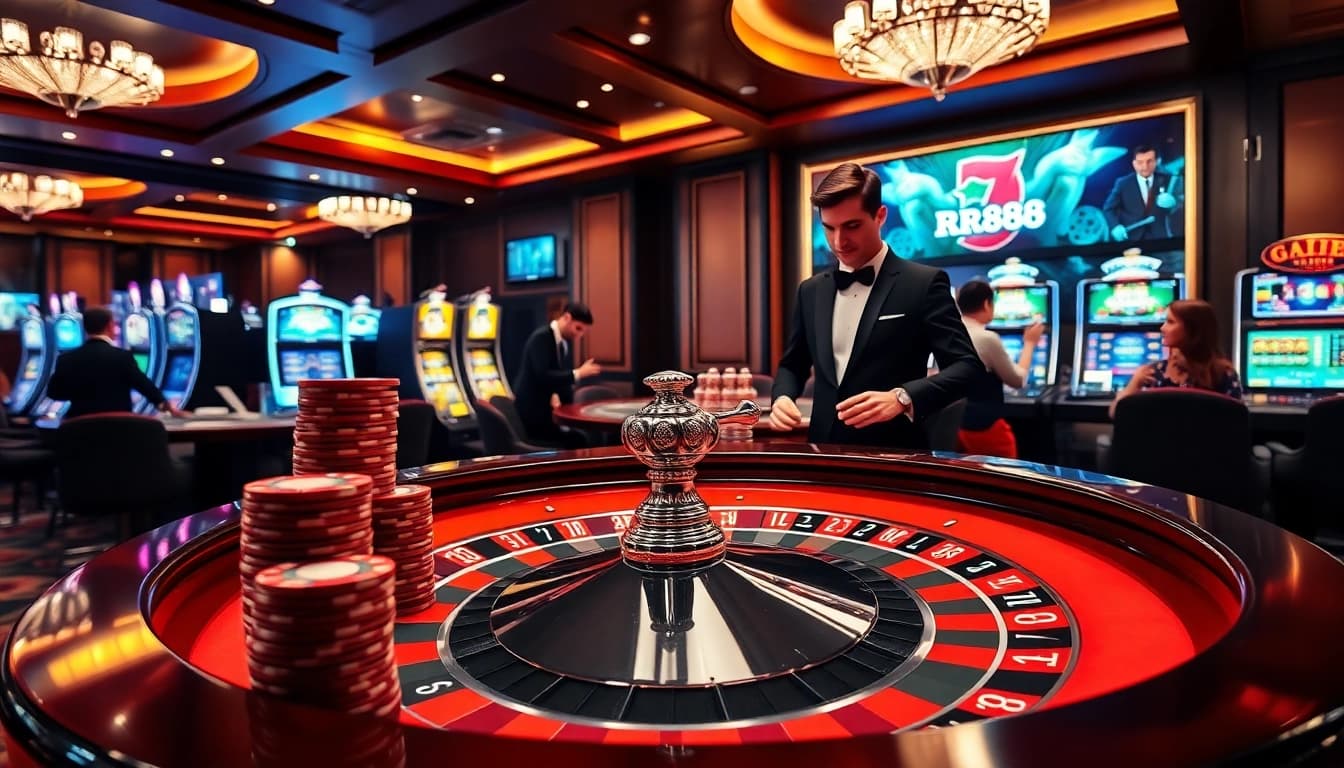Experience thrilling gameplay at rr88 with vibrant casino tables and enthusiastic players.