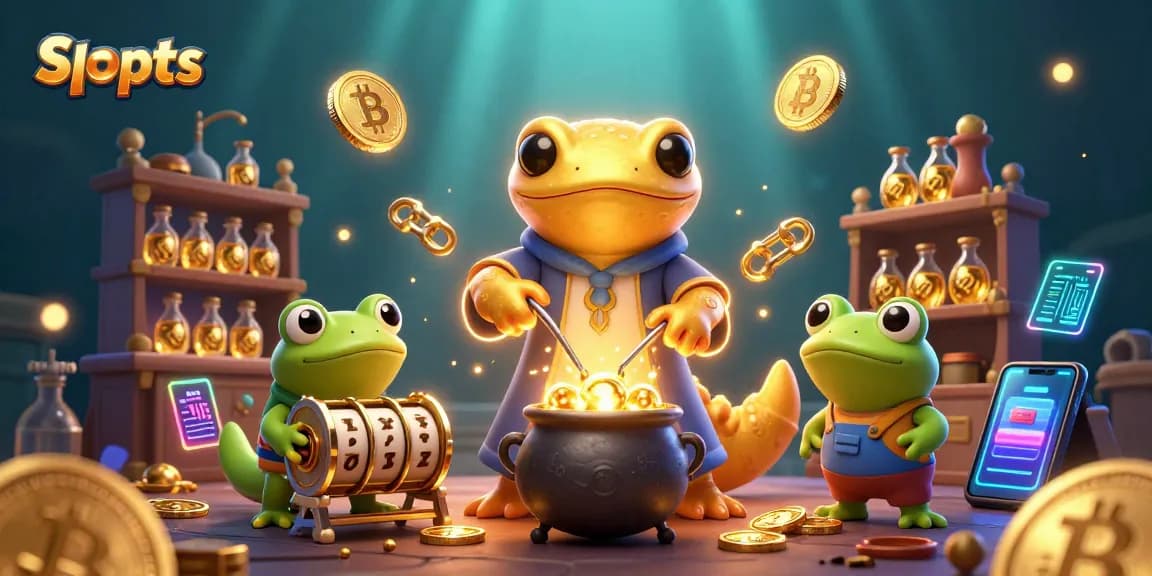 Spin with joy as the Slots wizard conjures golden riches in this enchanting scene.