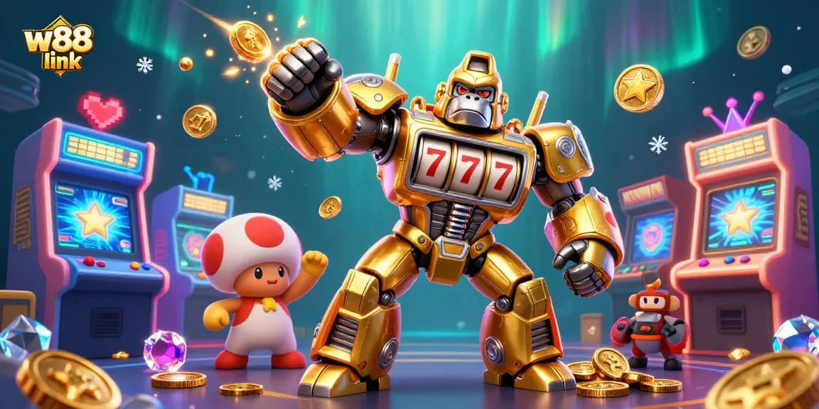 Experience thrilling action with w88 link in this vibrant, dynamic casino game illustration.