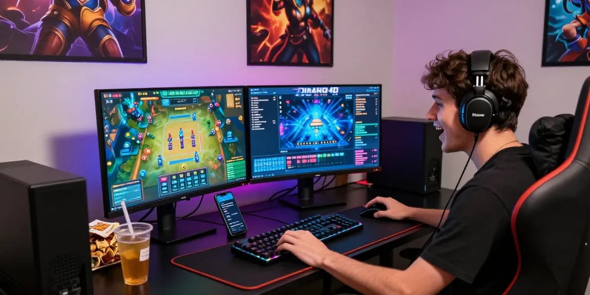Pemain terlibat dalam permainan Diana4D dengan antusias, menciptakan suasana gaming yang seru dan modern.
