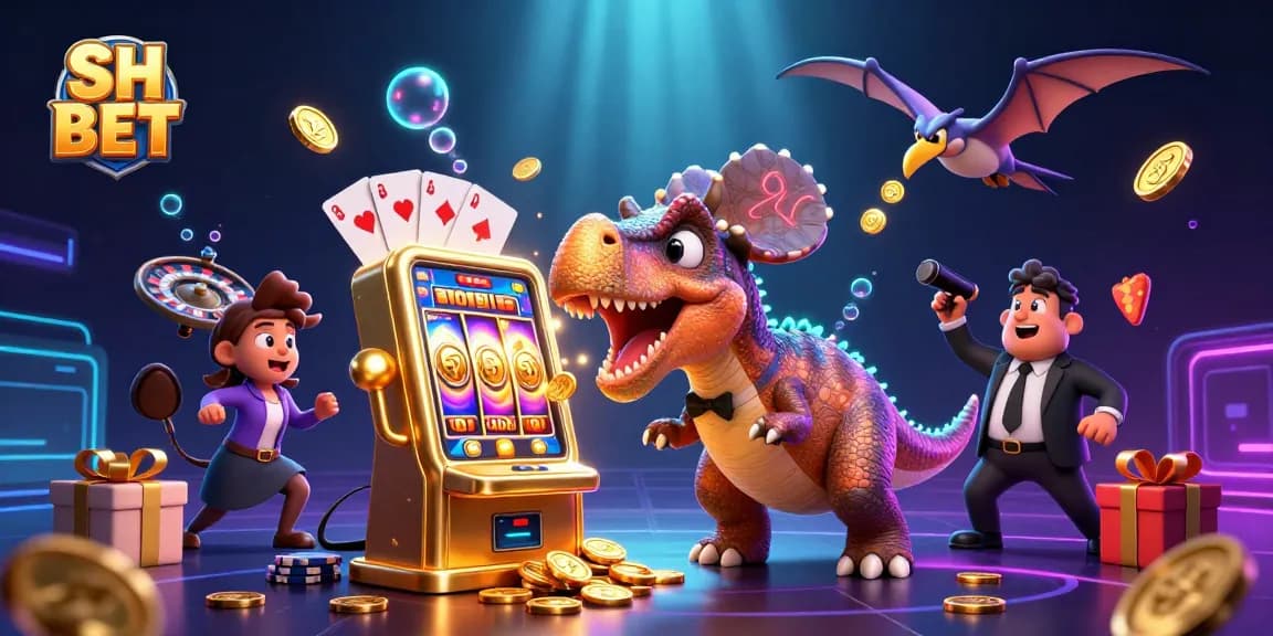 Experience thrilling moments with SH BET in a vivid casino scene of fun and excitement.