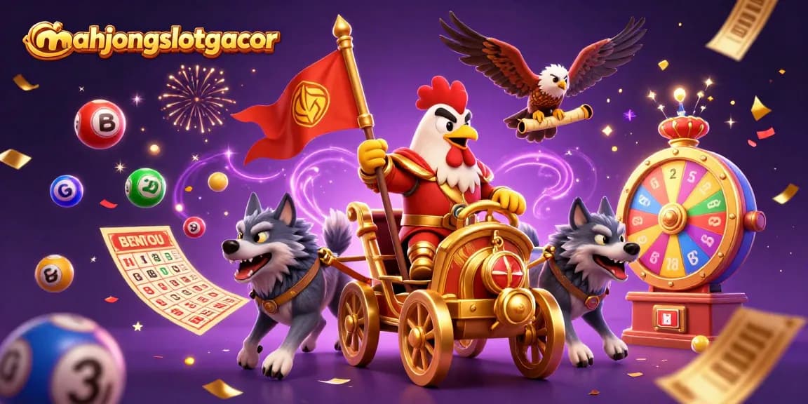 Engage in the thrilling experience of mahjongslotgacor with dynamic illustrations of games and vibrant casino features.