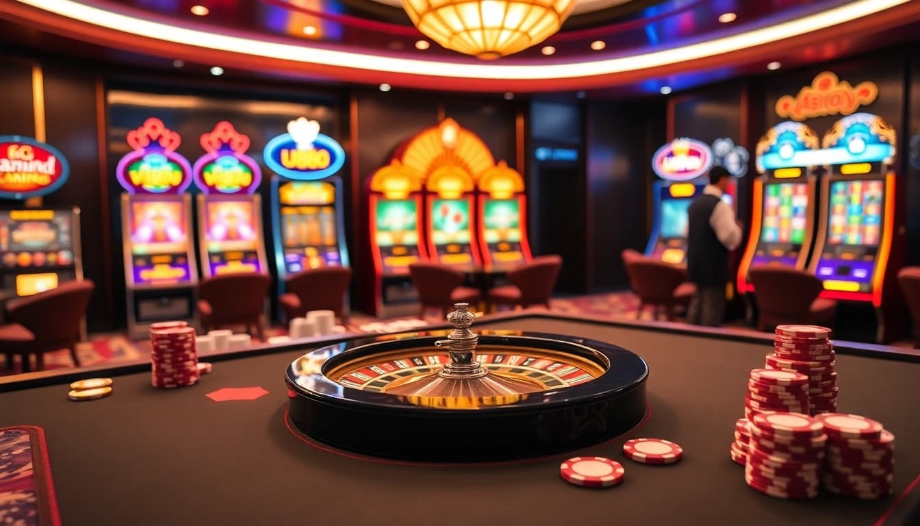 Engaging players at U888 online casino table with roulette wheel and poker chips.