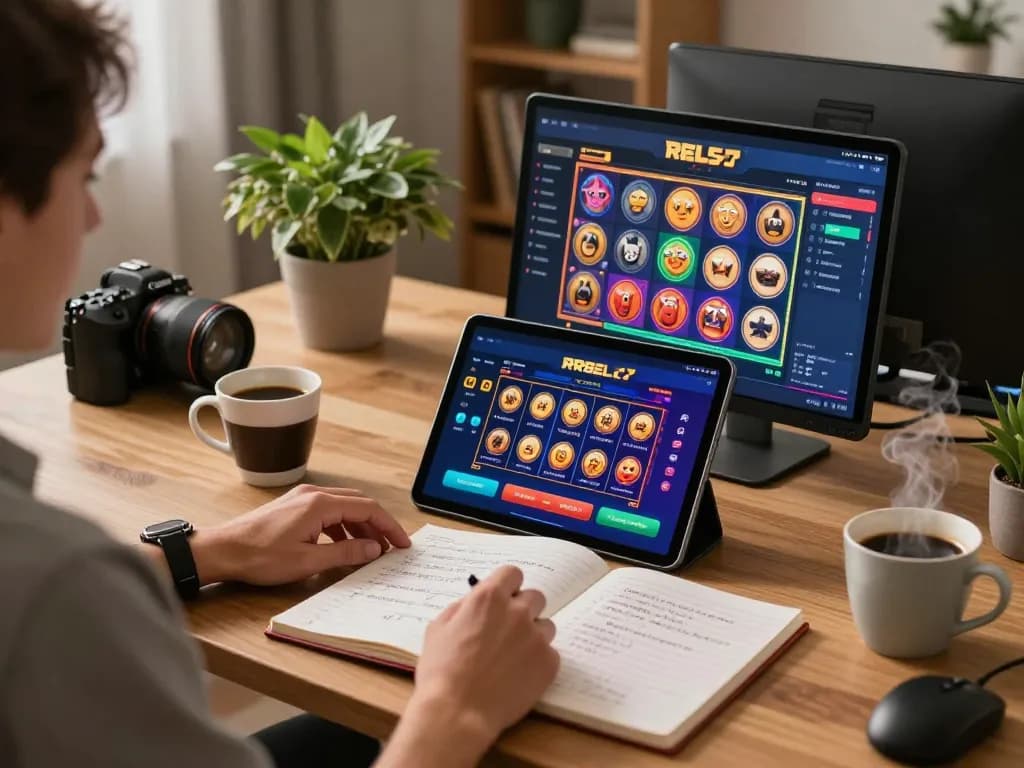 Engaging with the RR88 SELECT casino app on a tablet while enjoying a cozy home environment