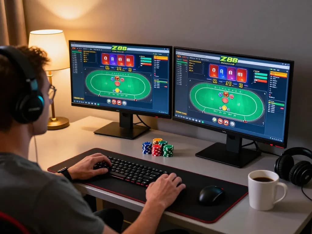 Engaging in exciting gameplay at zx88 online casino with colorful chips and vibrant interface