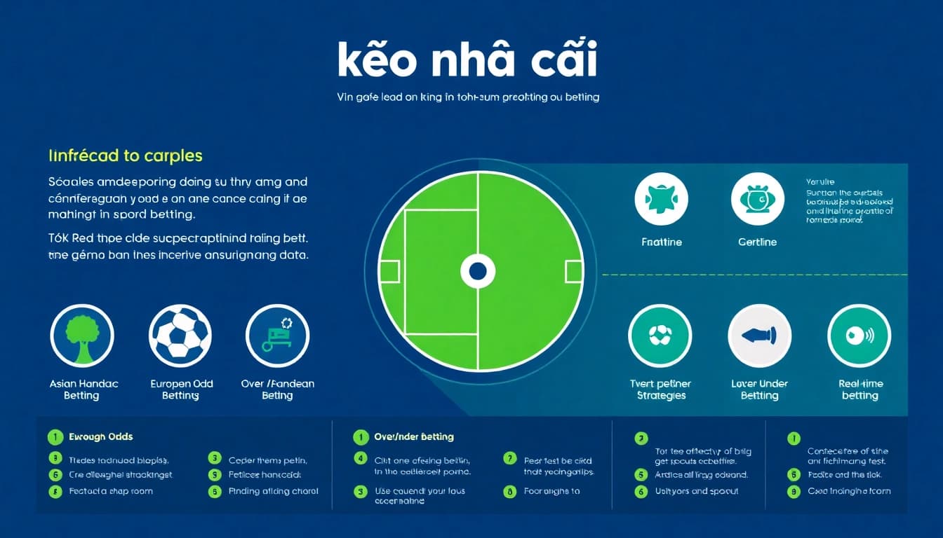 Kèo nhà cái infographic showcasing football betting types and strategies.