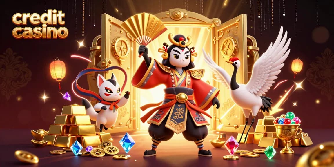 Experience the excitement of a credit card casino with vibrant characters and gaming riches.