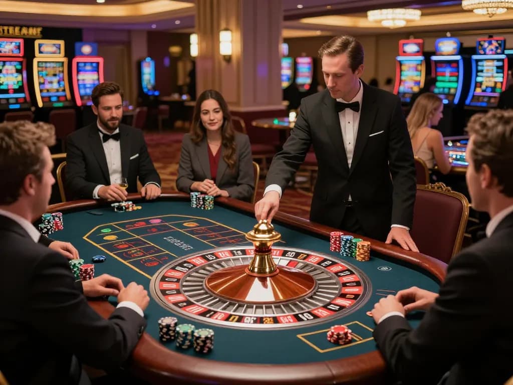 CasinoAtlas reveals thrilling roulette gameplay moment with elegant players and expert croupier