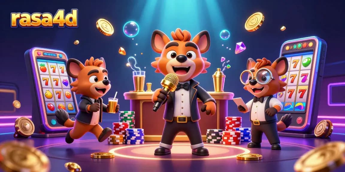 Menghadapi slot jackpot di kasino dengan rasai 4d dalam ilustrasi 3D penuh warna