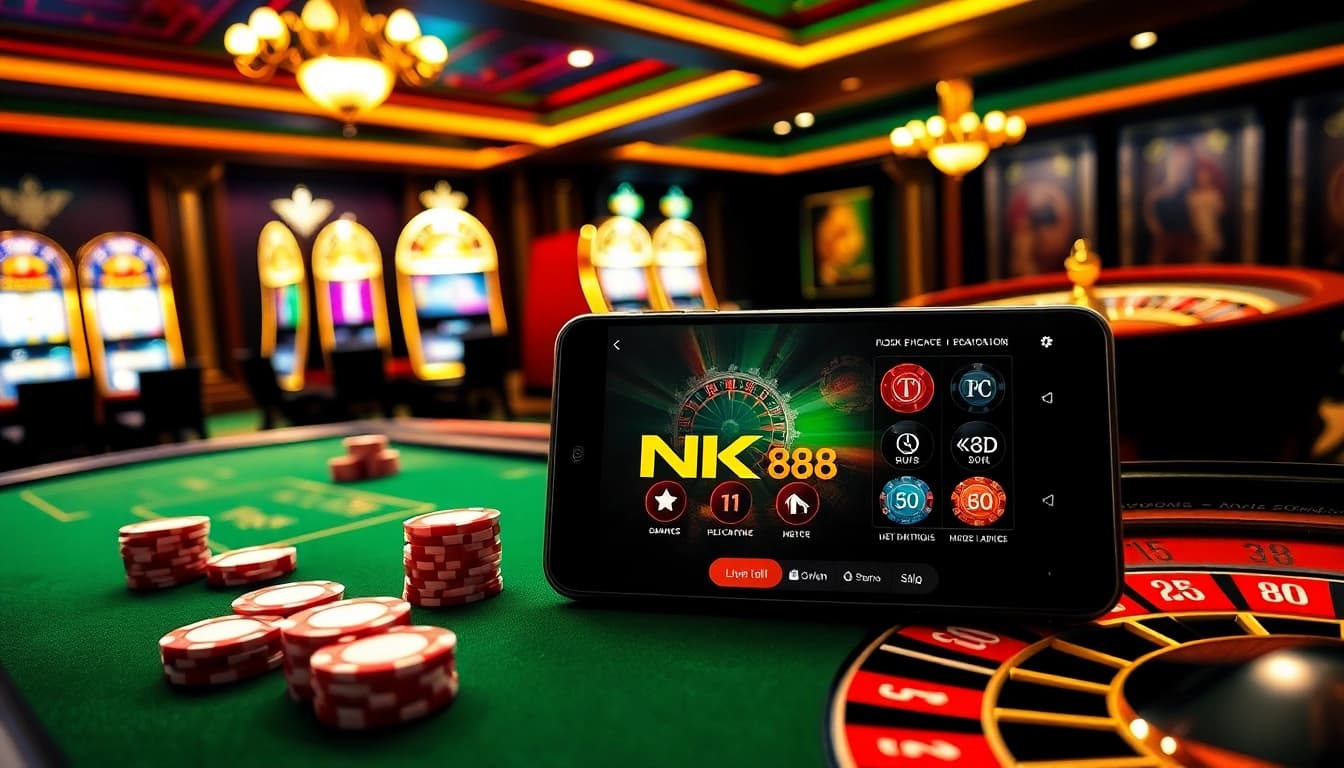 Experience the thrill of NK88 casino gaming with a luxurious poker scene and mobile app.