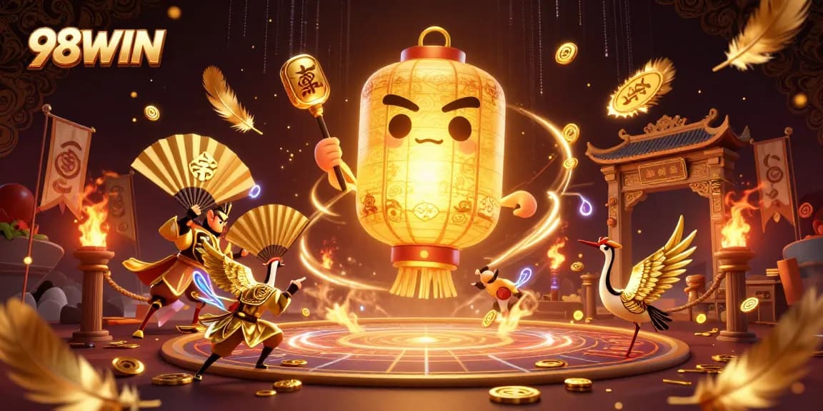 Engage in thrilling gameplay at 98WIN's vibrant online casino, showcasing enchanting elements and symbol-rich atmosphere.