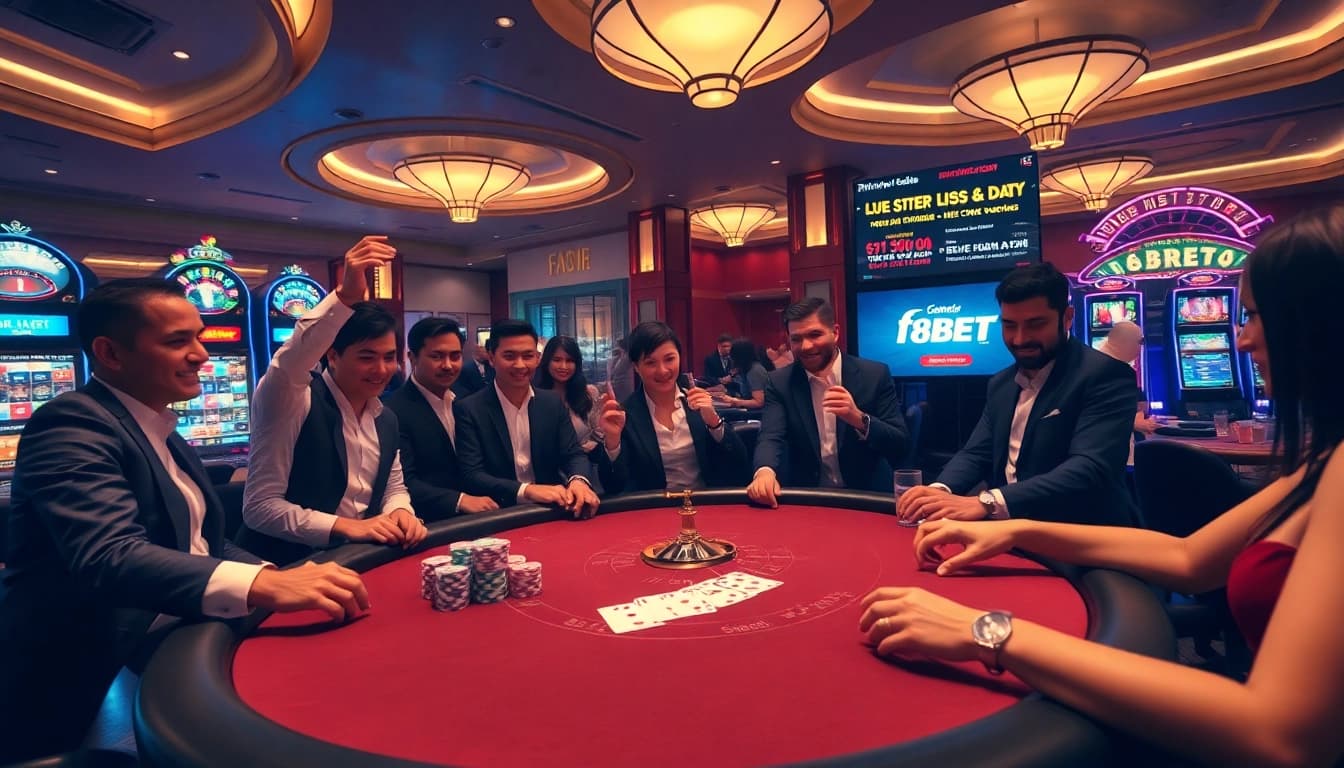 Experience the excitement of F8BET with vibrant casino table gameplay and live betting.