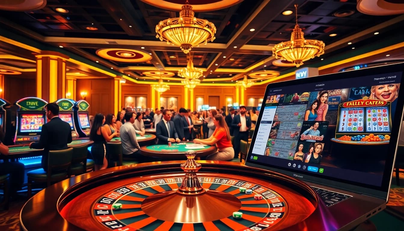 Experience the thrill of gambling with vb88.social at an upscale casino scene.
