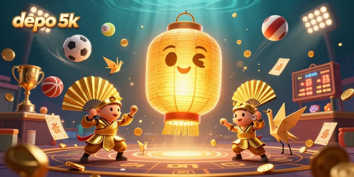 Engage in the thrilling world of depo 5k with this vibrant, dynamic casino scene.