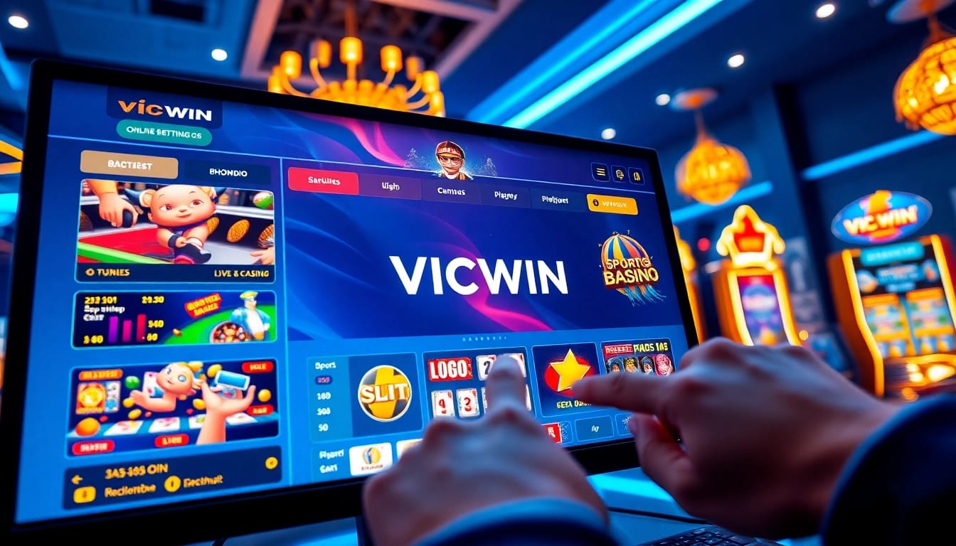 VICWIN online gambling platform showcasing diverse games like sports betting and live casino.