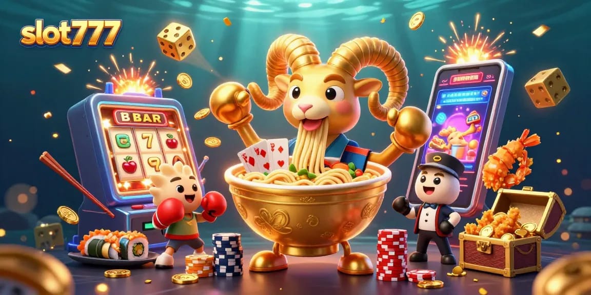 Engage with the slot777 gaming world, featuring vivid characters and vibrant casino elements.