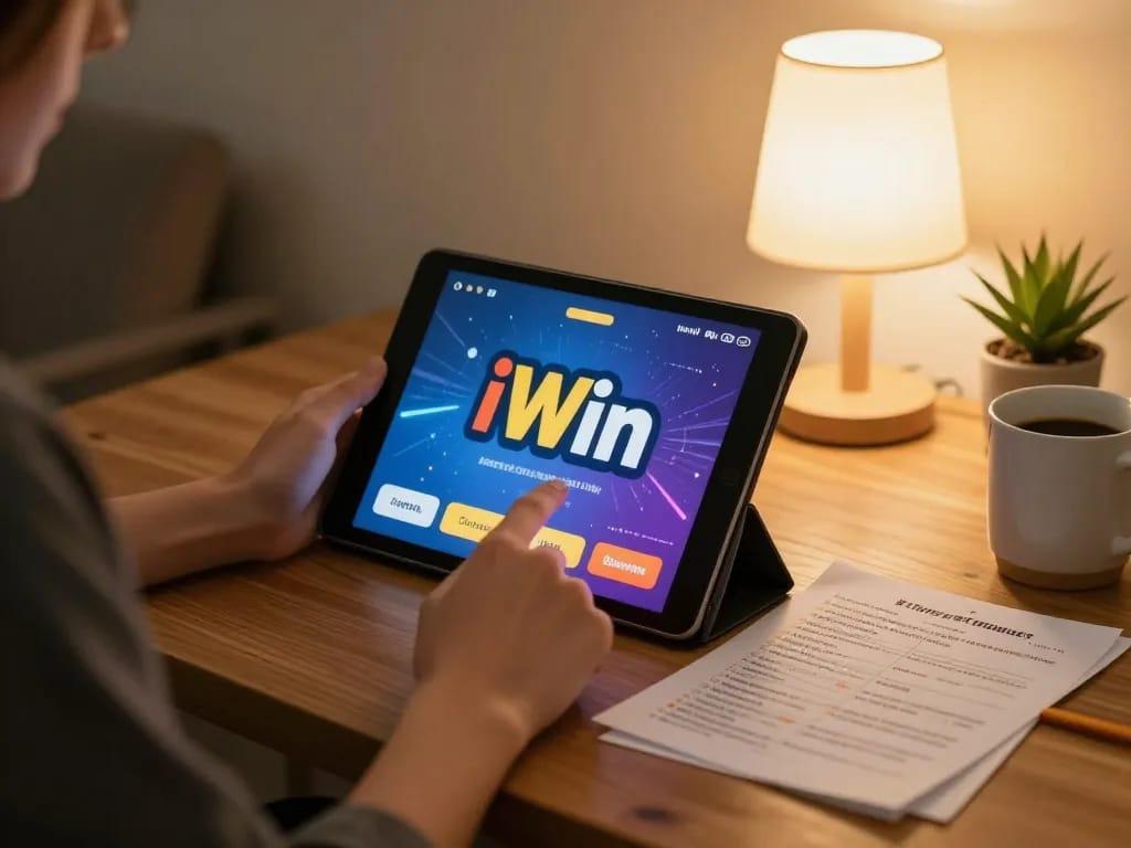 Enjoy playing iWin on a tablet with strategies and cozy home setup