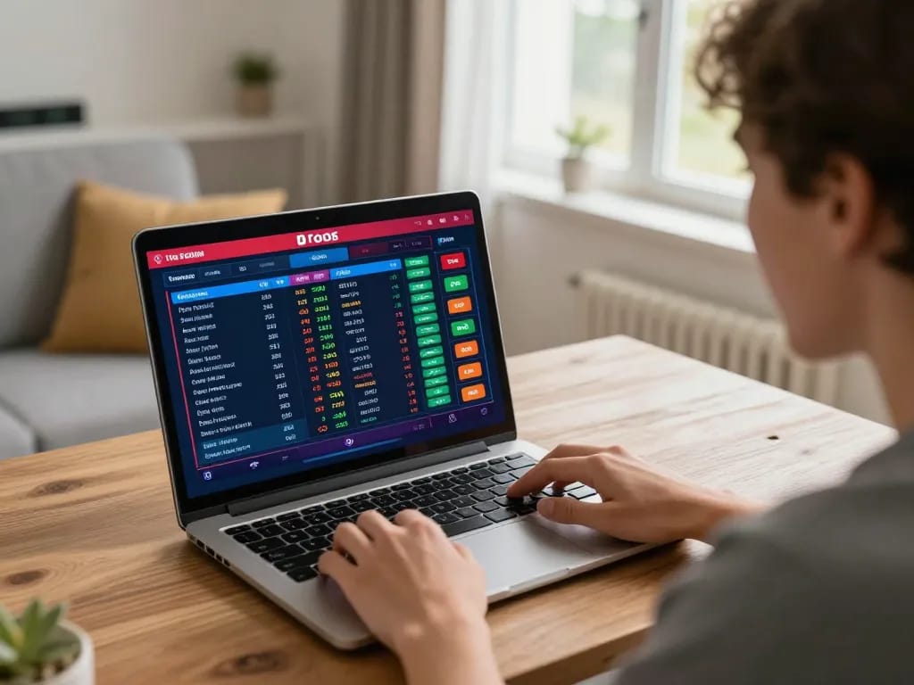Experience sky88 sports betting excitement with live odds on a laptop at home.