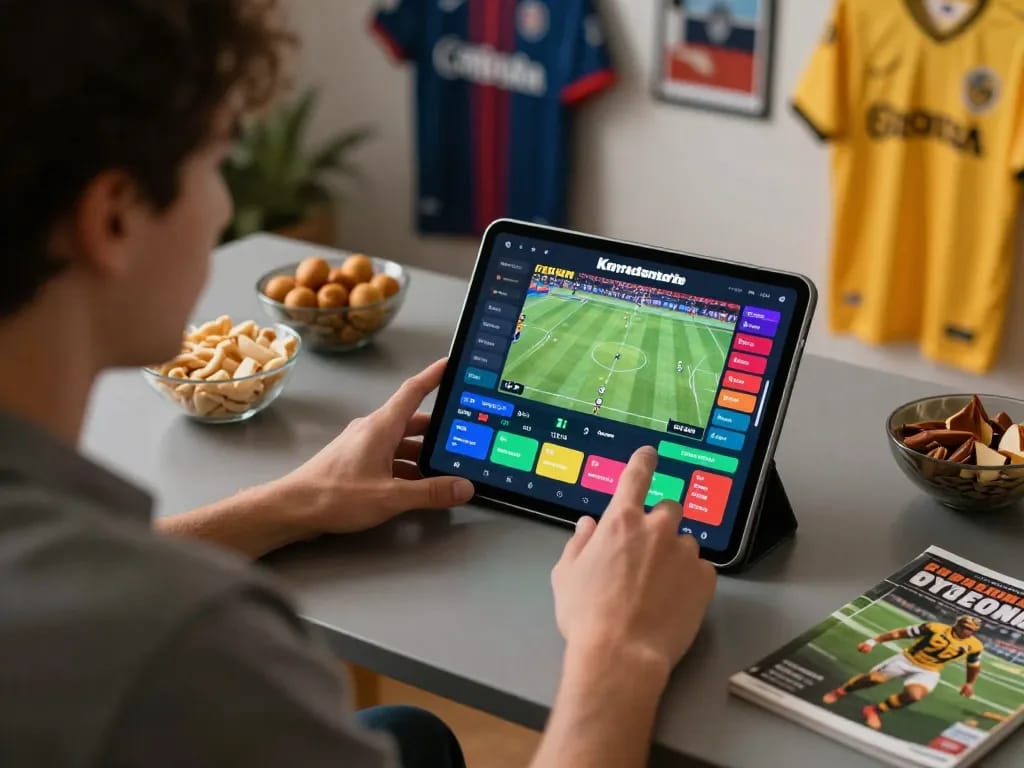 Engaging with keratontoto live betting options on tablet in cozy sports setup