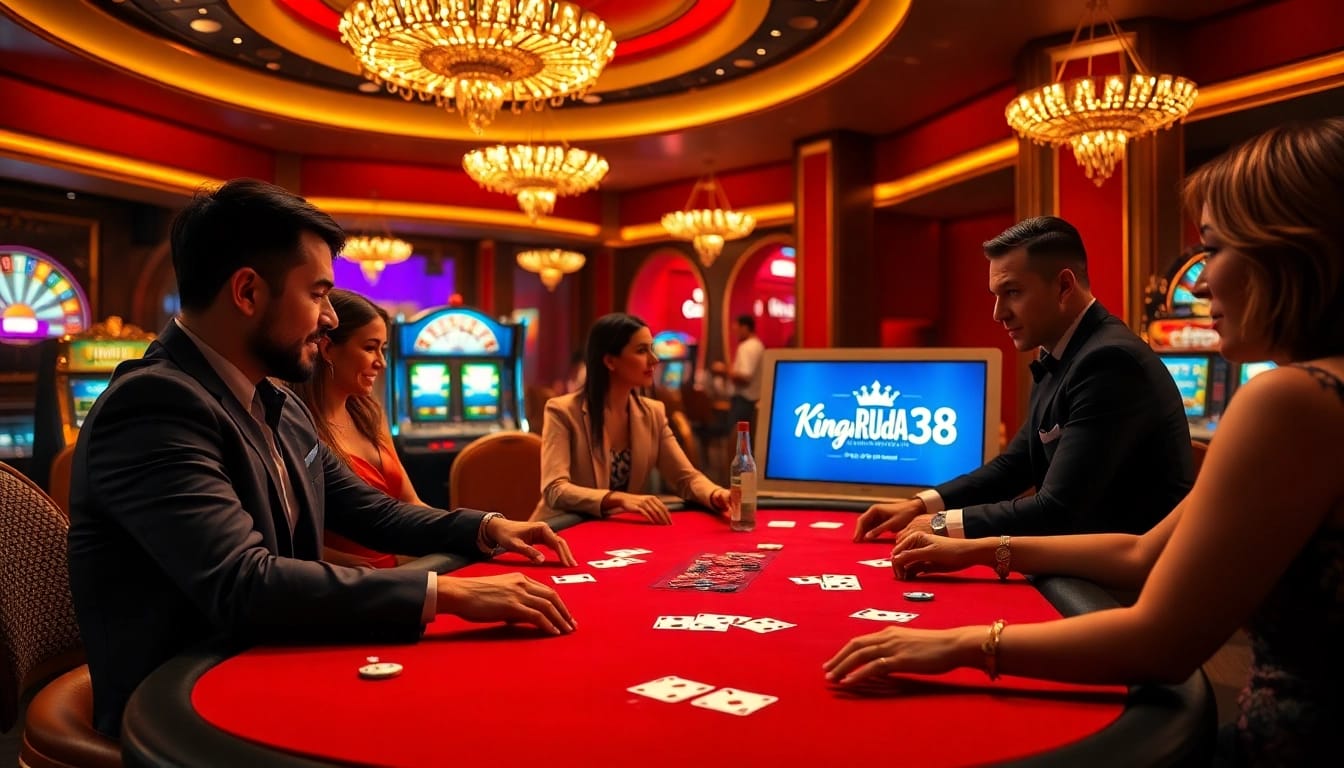 Players engage in thrilling poker action at kinggaruda138, showcasing strategic gameplay with chips and cards.