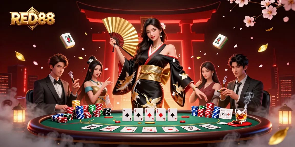Play exciting poker at RED88 while enjoying a vibrant Asian-inspired atmosphere.