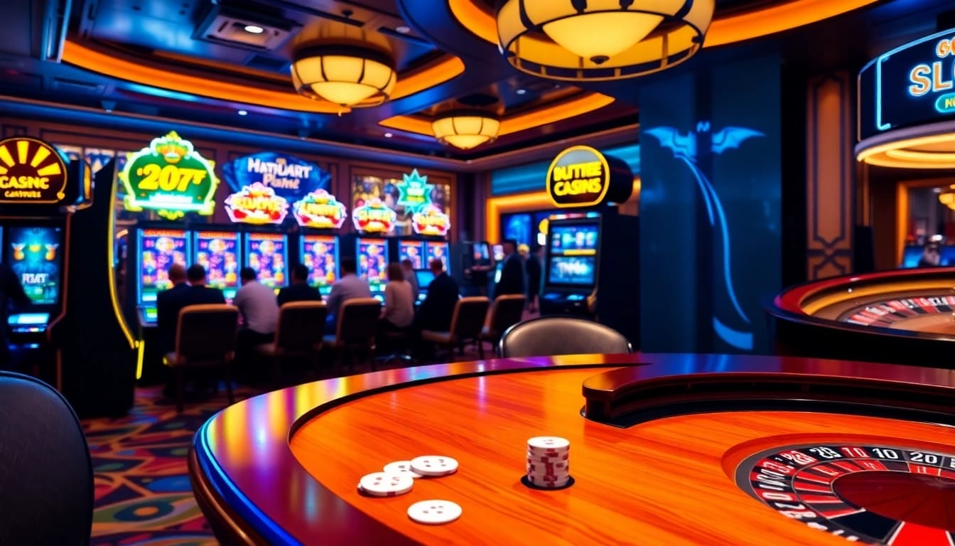 Experience exhilarating gameplay at Batman138 slots with vibrant machines and high-stakes action.