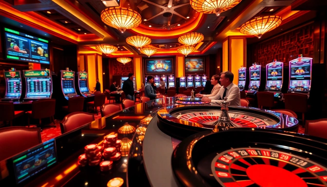 Experience thrilling gameplay at sepuhplay with vibrant gaming tables and modern casino elements.