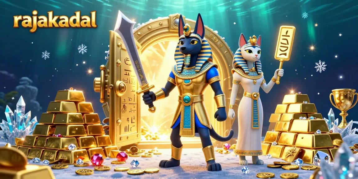 Permainan bergengsi di rajakadal dengan Anubis dan Bastet, peti harta karun berkilau!