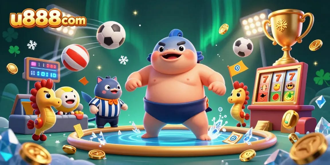 Experience thrilling gameplay at u888com with vibrant underwater characters and dynamic casino elements.
