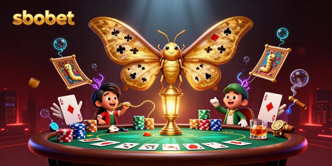 Experience sbobet betting excitement with vibrant casino action and card games in 3D illustration.
