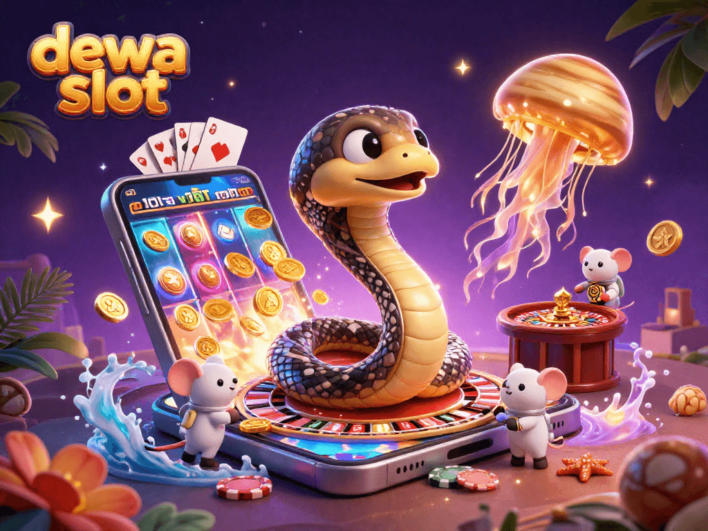 Join the cosmic fun at dewa slot with astronaut mice betting on slots in a vibrant casino-themed galaxy!