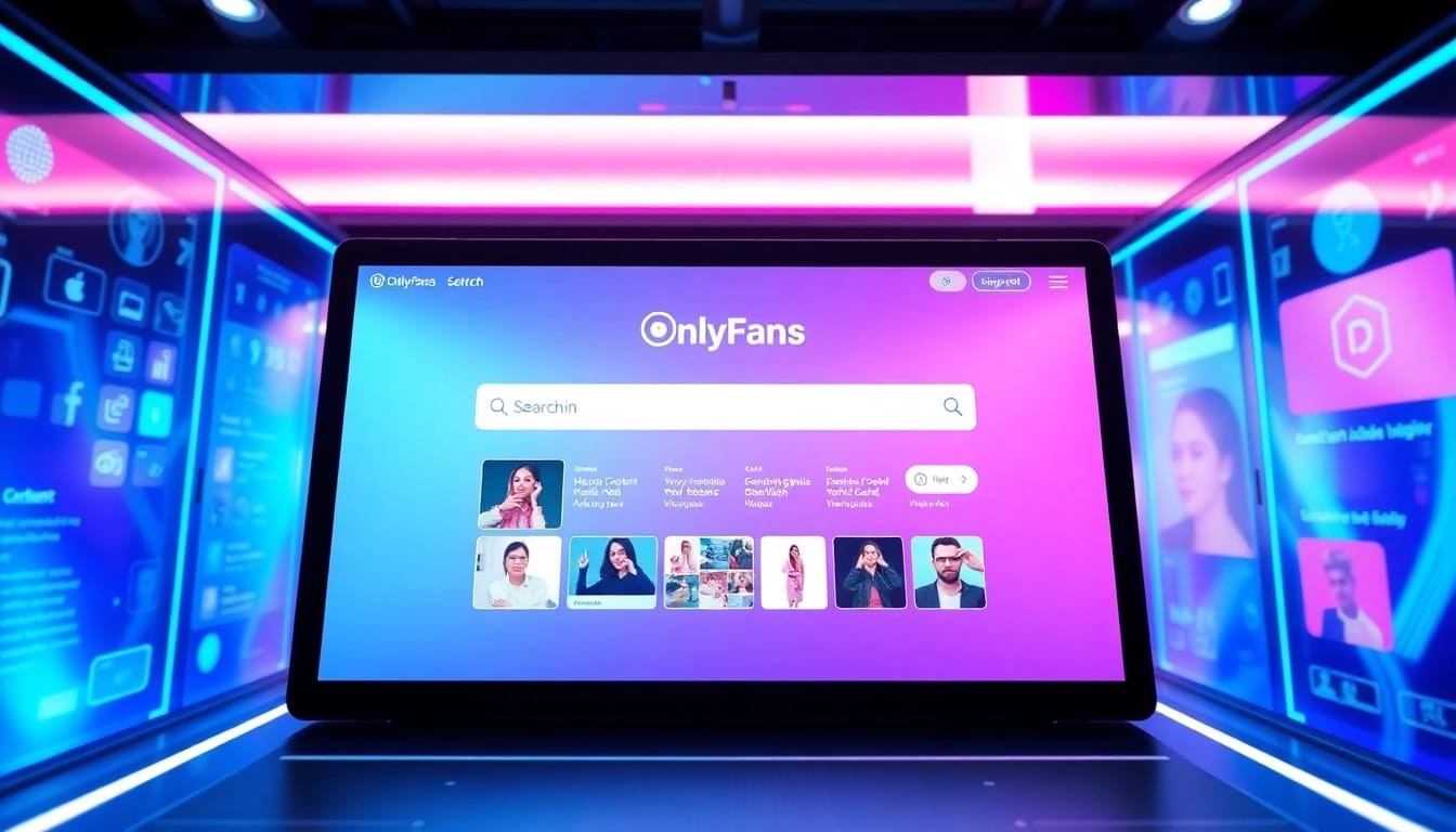 OnlyFans Search interface showcasing vibrant filters and categories for discovering creators.