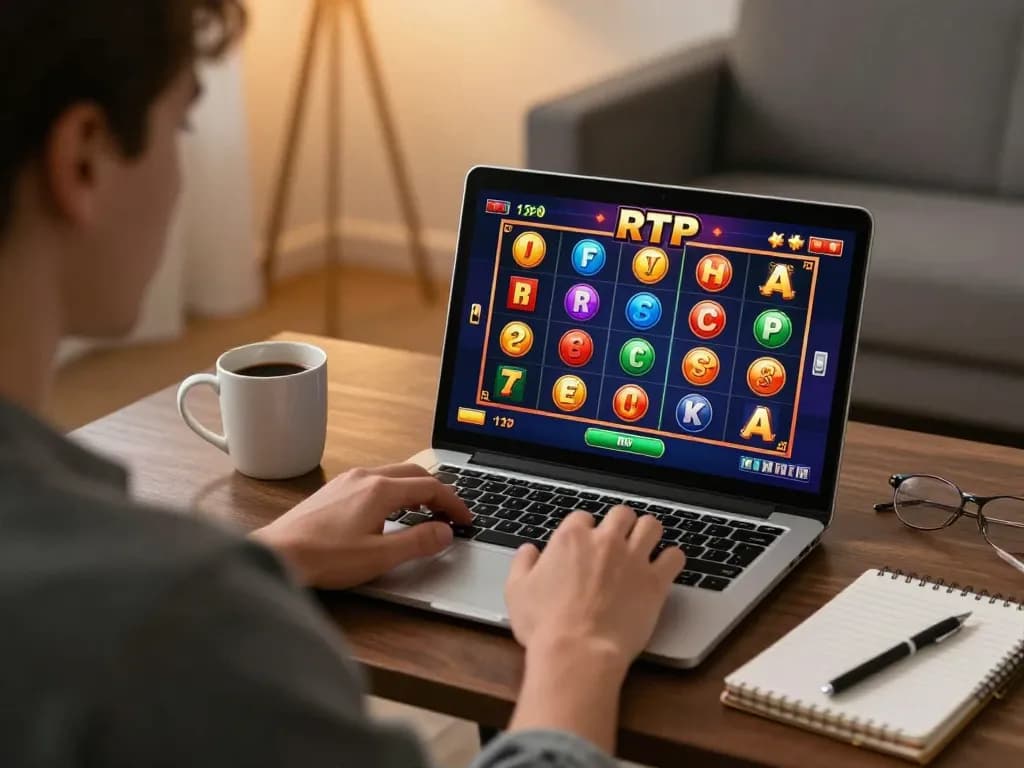 Pemain Hargatoto secara strategis terlibat dalam permainan slot online RTP tinggi di laptop.