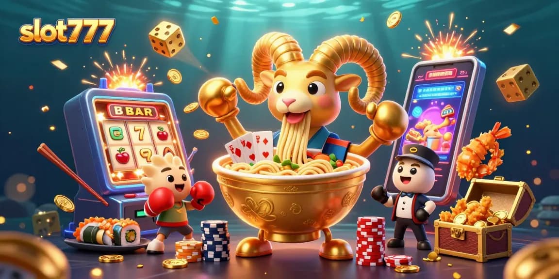 Engage with the slot777 gaming world, featuring vivid characters and vibrant casino elements.