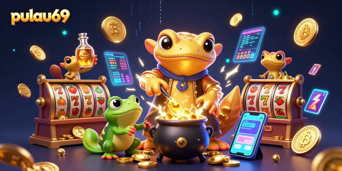 Engage in pulau69 slot action with dynamic characters and vibrant casino elements