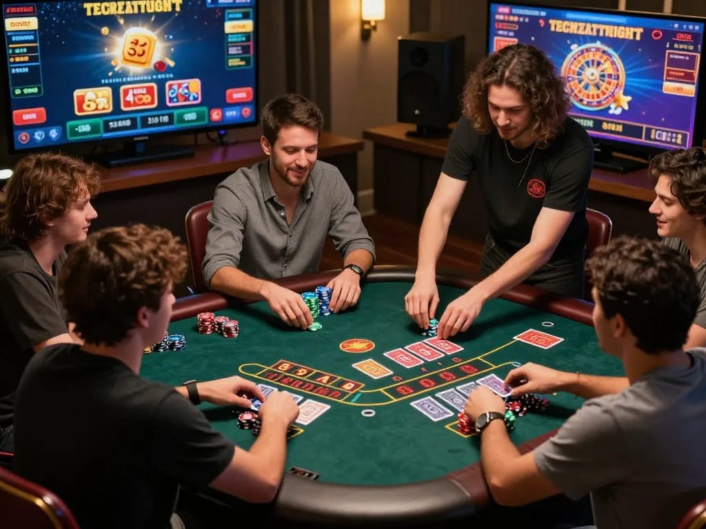Players enjoying live dealer games at GG88, showcasing excitement and active betting at an online casino.