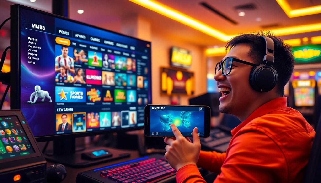 MM88 online betting platform showcasing vibrant gaming options on a modern digital interface.