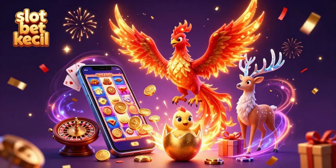 Experience thrilling gameplay with slot bet kecil in a vibrant casino scene featuring dynamic 3D characters and games.