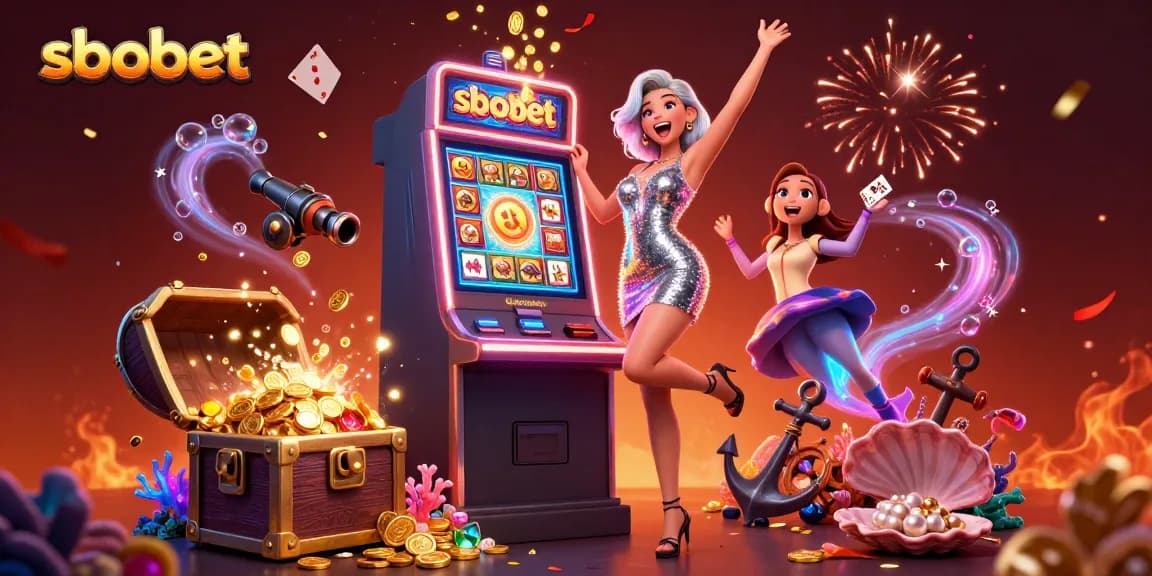 Experience thrilling sbobet action with a stunning celebration of slots and gold coins.